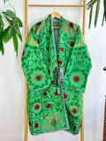 Vintage Suzani Jacket – Artisan Embroidery Meets Timeless Style Mint Green, Sea Green, Turkey Red