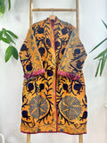 Vintage Suzani Jacket – Artisan Embroidery Meets Timeless Style Mustard Yellow, Black