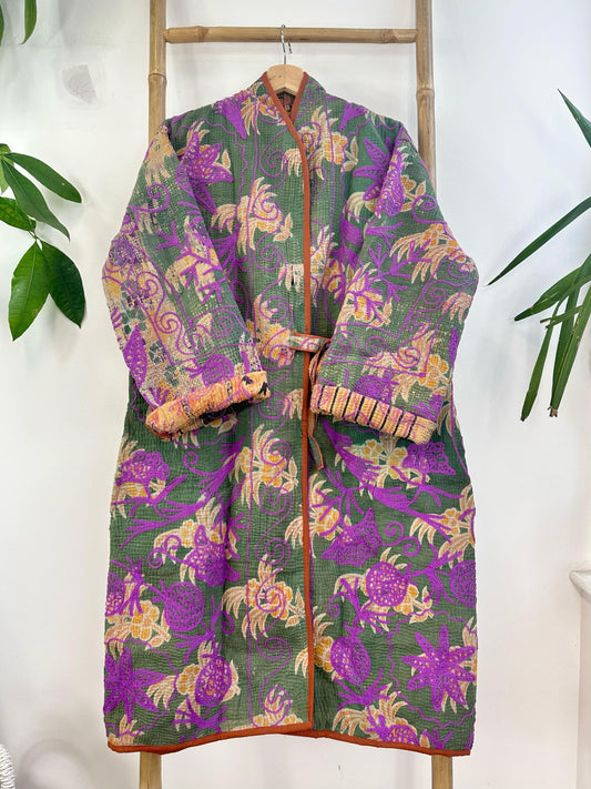 Vintage Suzani Jacket – Artisan Embroidery Meets Timeless Style Luxury Purple, Dark Moss Green, Cream