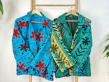 Vintage Suzani Jacket – Artisan Embroidery Meets Timeless Style Vivio Sky Blue, Red, Marron, Grey
