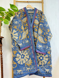 Vintage Suzani Jacket – Artisan Embroidery Meets Timeless Style Lake Blue, Mustard, Beige