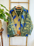 Vintage Suzani Jacket – Artisan Embroidery Meets Timeless Style Dark Green, Solid Olive Green, Blue, Orange-Beige