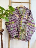 Vintage Suzani Jacket – Artisan Embroidery Meets Timeless Style Thistle, Dark Purple, Grass Green, Teal Grean, Beige