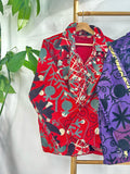 Vintage Suzani Jacket – Artisan Embroidery Meets Timeless Style Vibrant Red, Navy Blue, Teal-Gery, Cream-White