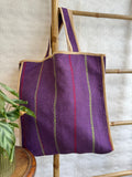 Vintage-Inspired Market Tote Bag – Timeless Style, Everyday Function Purple beige red