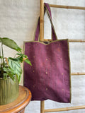 Vintage-Inspired Market Tote Bag – Timeless Style, Everyday Function Purple hue