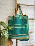 Vintage-Inspired Market Tote Bag – Timeless Style, Everyday Function Green beige
