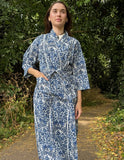 Pure Cotton Block printed White & Blue Persian Garden look