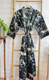 Pure Cotton Block printed green animal bird print