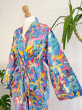 Pure Cotton Block printed Comfy Happy Bright Blue Quirky Pink Yellow Festival