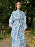 Pure Cotton Block printed Pink White Shell Pattern