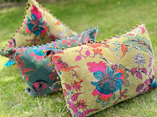 Velvet Emerald green cushion cover