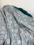 High Quality Hand dyed Shibori Kantha Throws in 100% Cotton-Quilt Blue and White Floral