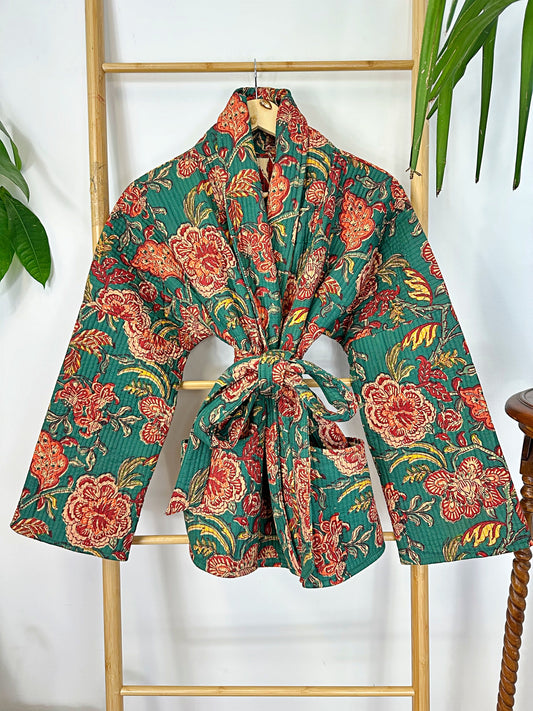 Pure Cotton Reversible Quilted Robe Jacket