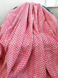 High Quality Hand dyed Shibori Kantha Throws in 100% Cotton- White Pink Jaipur Floral Pottery Mughal Mini Motif