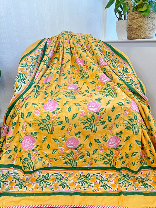 Reversible Pure Cotton Dohar Bedspread King Size