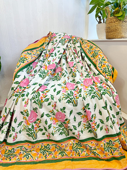 Reversible Pure Cotton Dohar Bedspread King Size
