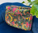 Luxury Velvet Washbag | Dark Grey/Black Hue