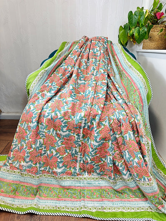 Reversible Pure Cotton Dohar Bedspread King Size
