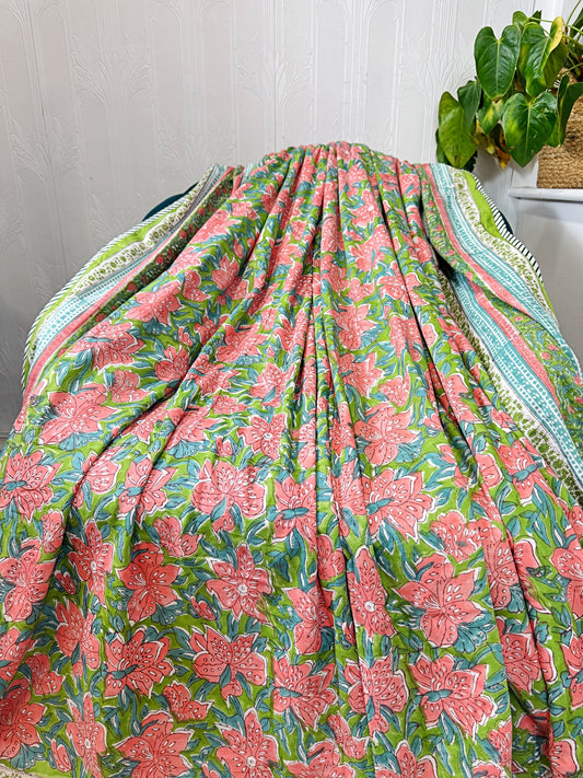 Reversible Pure Cotton Dohar Bedspread King Size