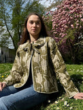 Cotton quilted open jacket
