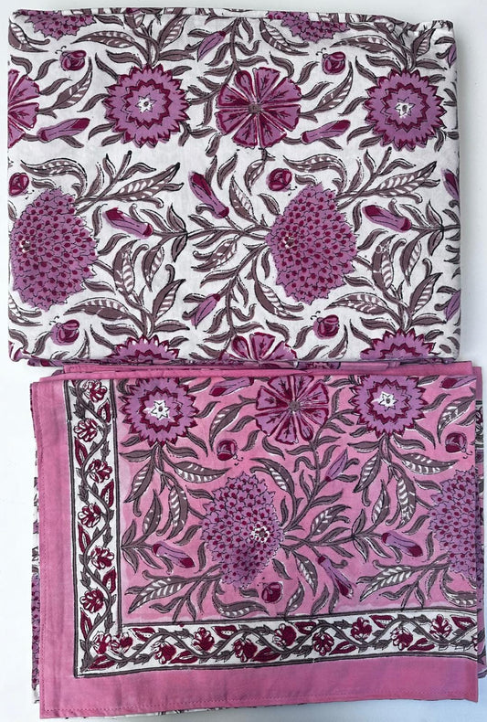 Pure Comfort 100% Cotton Duvet Cover attractive floral pink