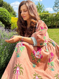 Pure Cotton Long Dress Indian Block Print Boho Colourful Summer Earthy Elegant Comfy Daywear Mom Outfit Terracotta Rose Dream
