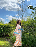 Pure Cotton Block-print House Robe Summer Kimono Beach Coverup/Comfy Lounge Animal Goddess Totem Magic | White Orange Aqua Cheetah Leopard