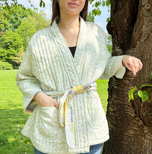 Pure Cotton Reversible Quilted Robe Jacket
