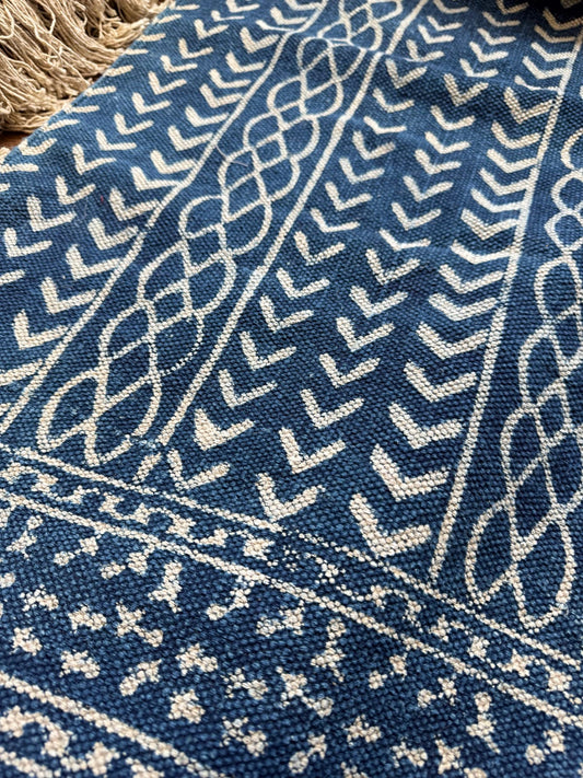 Modern 6x4 ft. Area Rug – Soft, Durable & Stylish Floor Accent | Denim Blue White