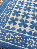 Modern 6x4 ft. Area Rug – Soft, Durable & Stylish Floor Accent | Indigo Blue White Block Print
