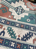 Modern 6x4 ft. Area Rug – Soft, Durable & Stylish Floor Accent | Turquoise Blue Rust Orange Brown Creamy White