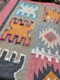 Modern 6x4 ft. Area Rug – Soft, Durable & Stylish Floor Accent | Geometric Rose Pink Mustard Beige Black Gray  Abstract