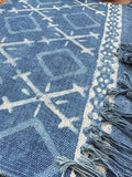 Modern 6x4 ft. Area Rug – Soft, Durable & Stylish Floor Accent | Geometric Navy Blue Cream