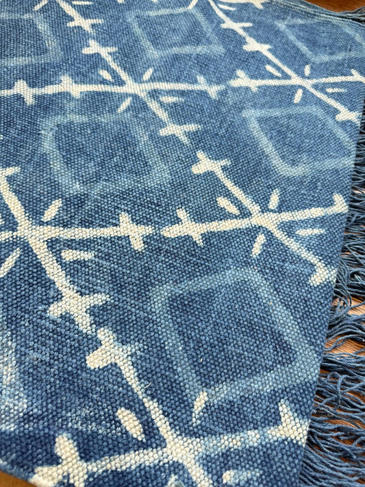 Modern 6x4 ft. Area Rug – Soft, Durable & Stylish Floor Accent | Geometric Navy Blue Cream