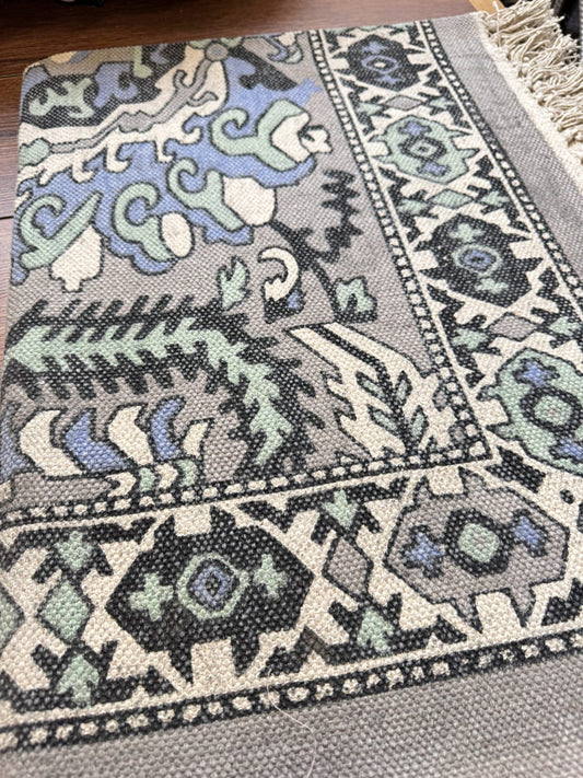 Modern 6x4 ft. Area Rug – Soft, Durable & Stylish Floor Accent | Spanish Gray CornFlower Blue Off White/Cream