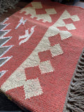 Modern 6x4 ft. Area Rug – Soft, Durable & Stylish Floor Accent | Blush Red Creamy White