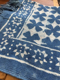 Modern 6x4 ft. Area Rug – Soft, Durable & Stylish Floor Accent | Indigo Blue White Block Print
