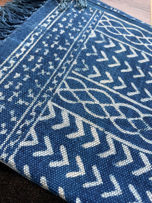 Modern 6x4 ft. Area Rug – Soft, Durable & Stylish Floor Accent | Denim Blue White