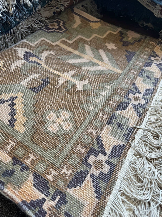 Modern 6x4 ft. Area Rug – Soft, Durable & Stylish Floor Accent | Muted Green Beige Brown And Blue