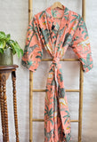 Pure Cotton Block printed Peach Jungle Safari Animal Cheetah