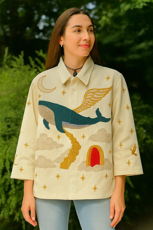 Luxury Velvet  Towel Whale Embroidery  Boho Bolero Jacket Quirky   Layer Dinner Chic Bolero Winter Christmas Gift | Elegant Royal Fire  Beigel Blue