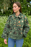 Corduroy Suzani Green  Bomber jacket