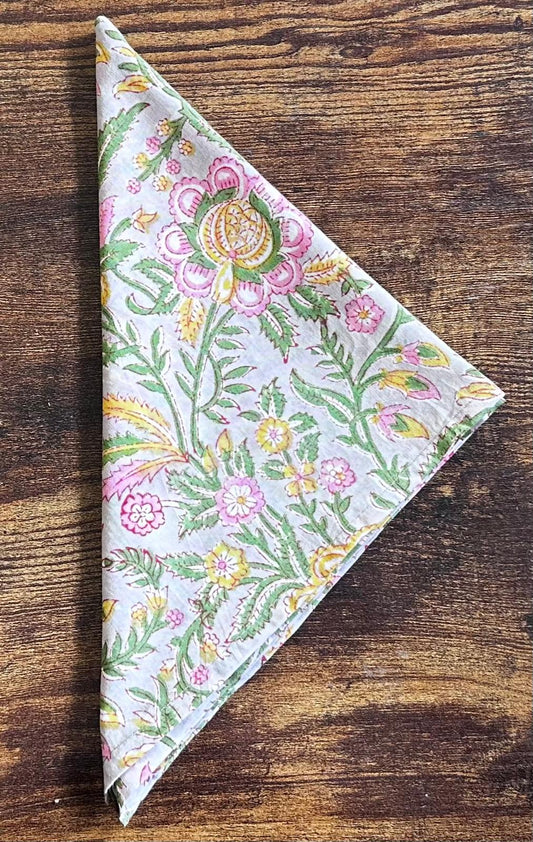 Everyday Charm: Cotton Napkins Elegant Grey floral