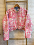 Cotton quilted open jacket