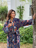 Luxury Velvet House Robe Unisex Kimono Unisex Kimono Boho Jacket Lined Dressing Winter Christmas Gift Elegant Royal Navy Blue Orange Red Paradise