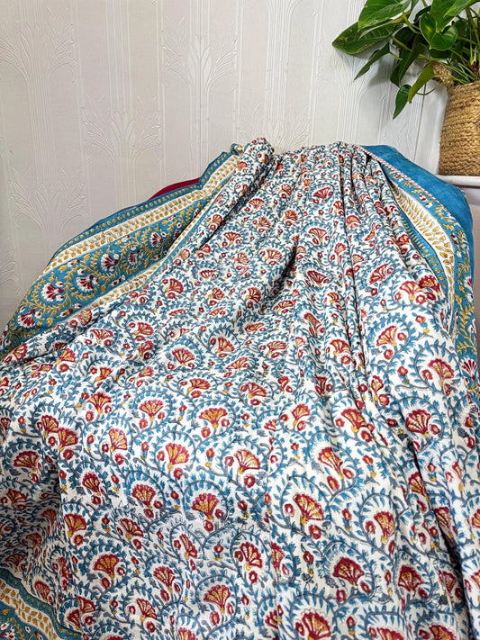 Reversible Pure Cotton Dohar Bedspread King Size