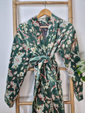Luxury Velvet House Robe Unisex Kimono Autumn Winter Christmas Gift Elegant Royal Emerald Green