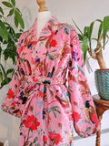 Luxury Velvet House Robe Unisex Kimono Elegant Royal Baby Pink Crush Lover