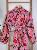 Luxury Velvet House Robe Unisex Kimono Elegant Royal Baby Pink Crush Lover
